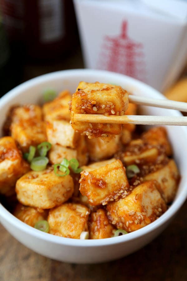 Honey Sriracha Tofu - Pickled Plum Food And Drinks