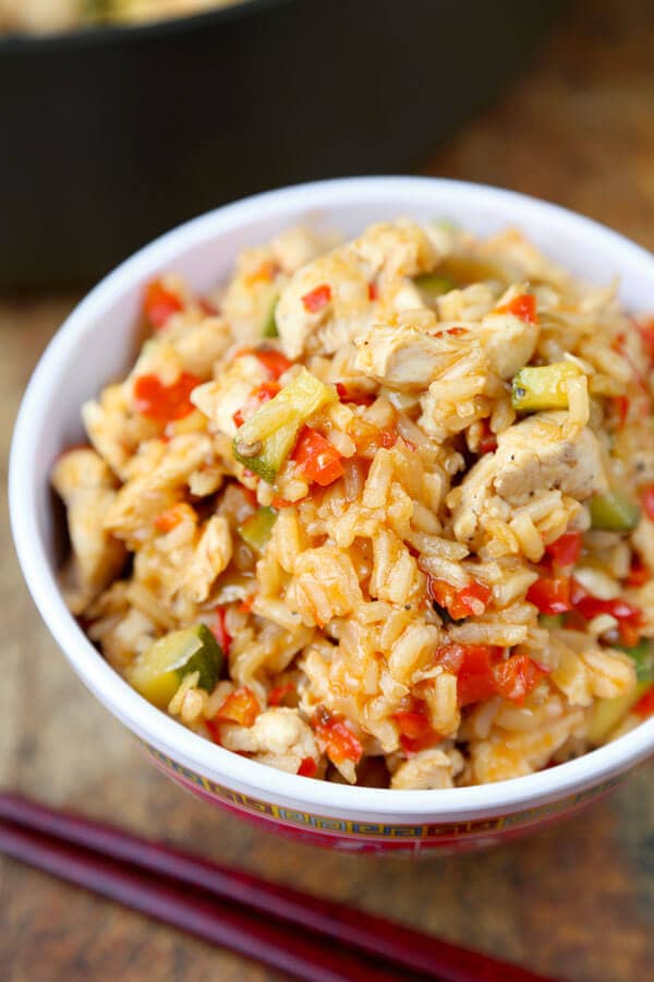 one-pan-Szechuan Chicken Fried Rice