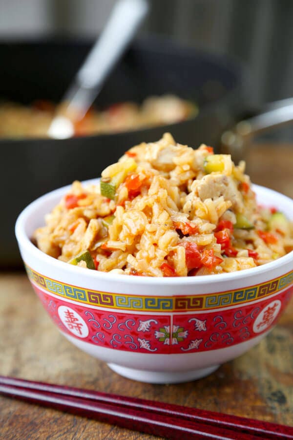 One Pan Szechuan Chicken Fried Rice