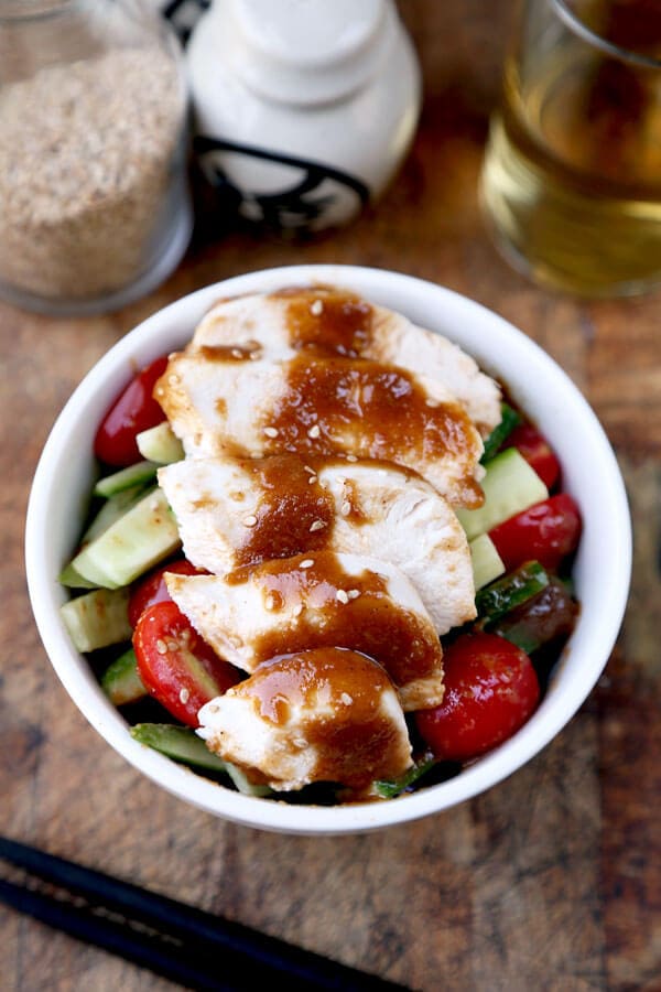 Poached Chicken Breast with Sesame Sauce