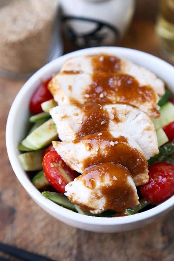 Poached Chicken Breast with Sesame Sauce