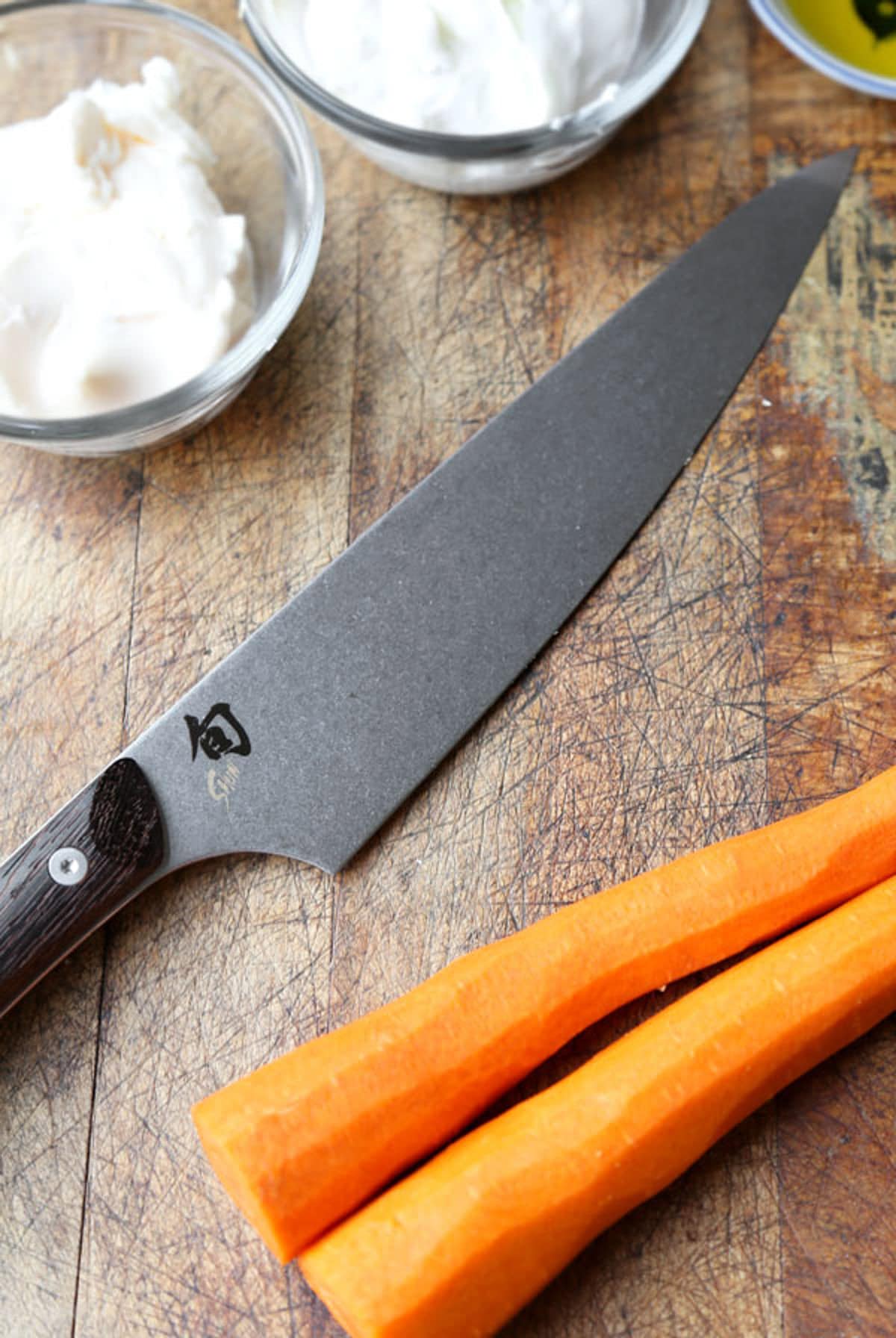 carrot and chefs knife