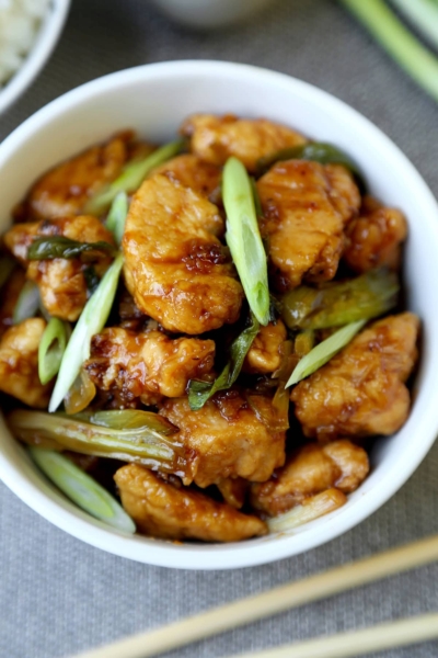 bowl of mongolian chicken