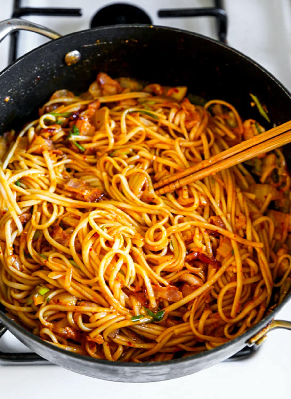 kimchi noodle stir fry