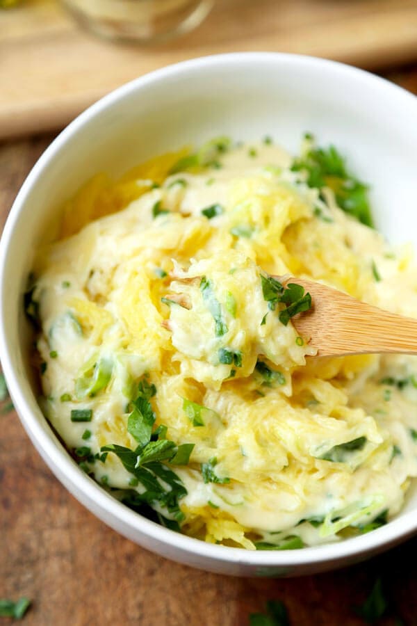 Spaghetti Squash Alfredo Recipe Pickled Plum Food And Drinks