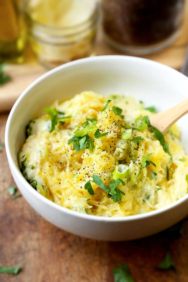 Spaghetti Squash Alfredo Recipe - Pickled Plum Food And Drinks