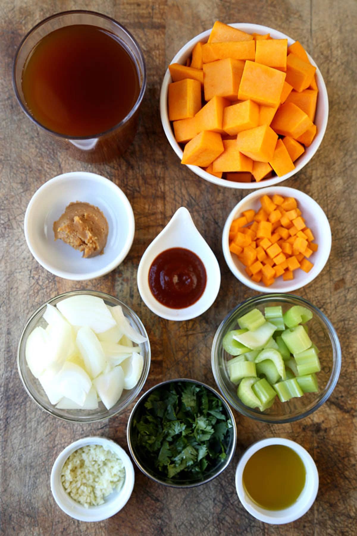 Ingredients for butternut squash soup