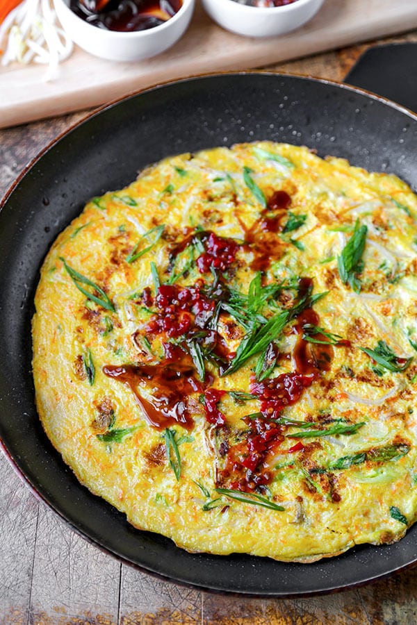 Chinese scallion omelette