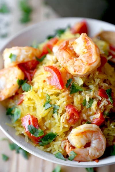 Shrimp Scampi Spaghetti Squash 