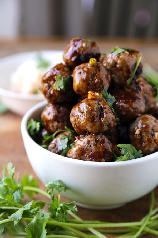 Super bowl party vietnamese meatballs