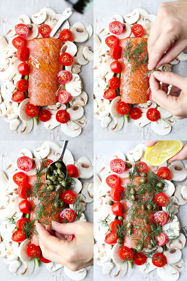 Salmon En Papillote - A delicious and easy to make Salmon En Papillote Recipe that looks refined, but is so simple you can get it on your family’s dinner table in 30 minutes! Recipe, Easy, Healthy, Gluten-Free, Seafood, Baking | pickledplum.com