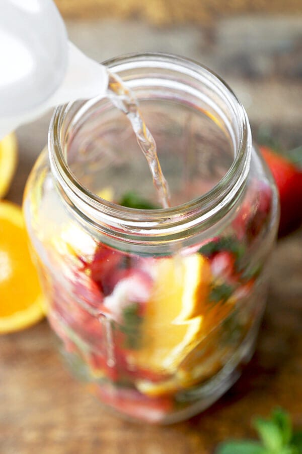 water added to a ball jar