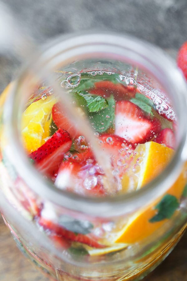 Strawberry and orange Detox Water