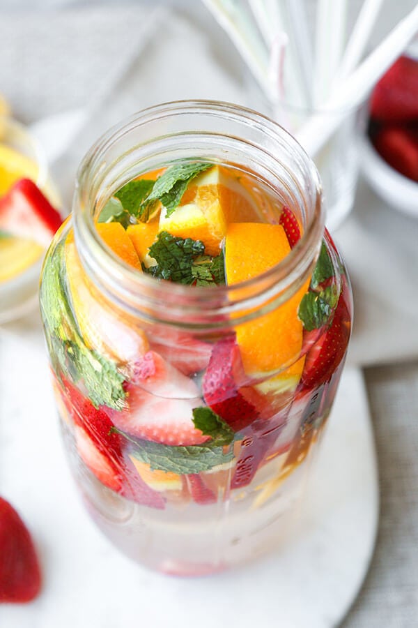 Jar of Strawberry Detox Water