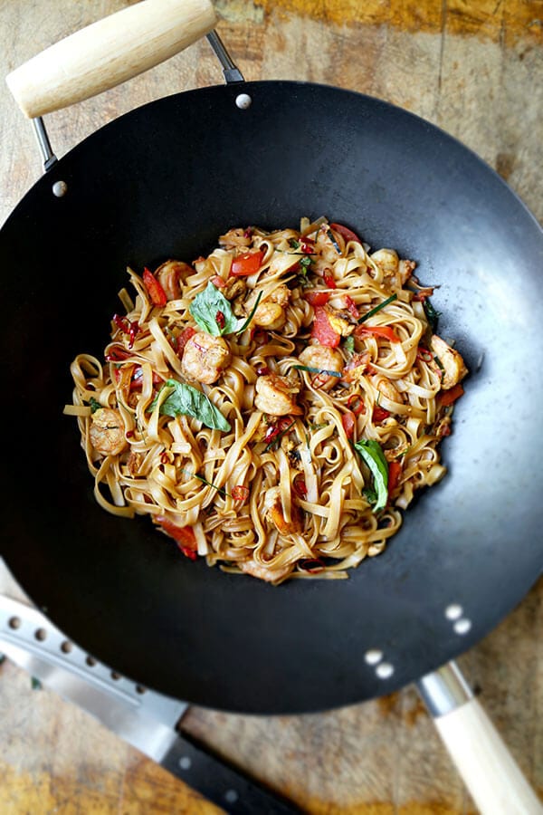 Drunken Noodles - A fiery and fragrant Drunken Noodles Recipe that tastes like proper Bangkok street-food! This simple Thai Pad Kee Mao is ready in 16 minutes from start to finish. Recipe, noodles, Thai, stir fry, dinner, lunch, quick | pickledplum.com