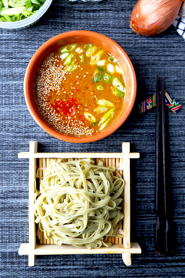 Spicy Miso Tsukemen - A cooling and summer-perfect Tsukemen Recipe served with a deeply flavored spicy miso broth. These Japanese dipping noodles are ready in 22 minutes! Recipe, Japanese, noodles, flavor, main, dinner | pickledplum.com