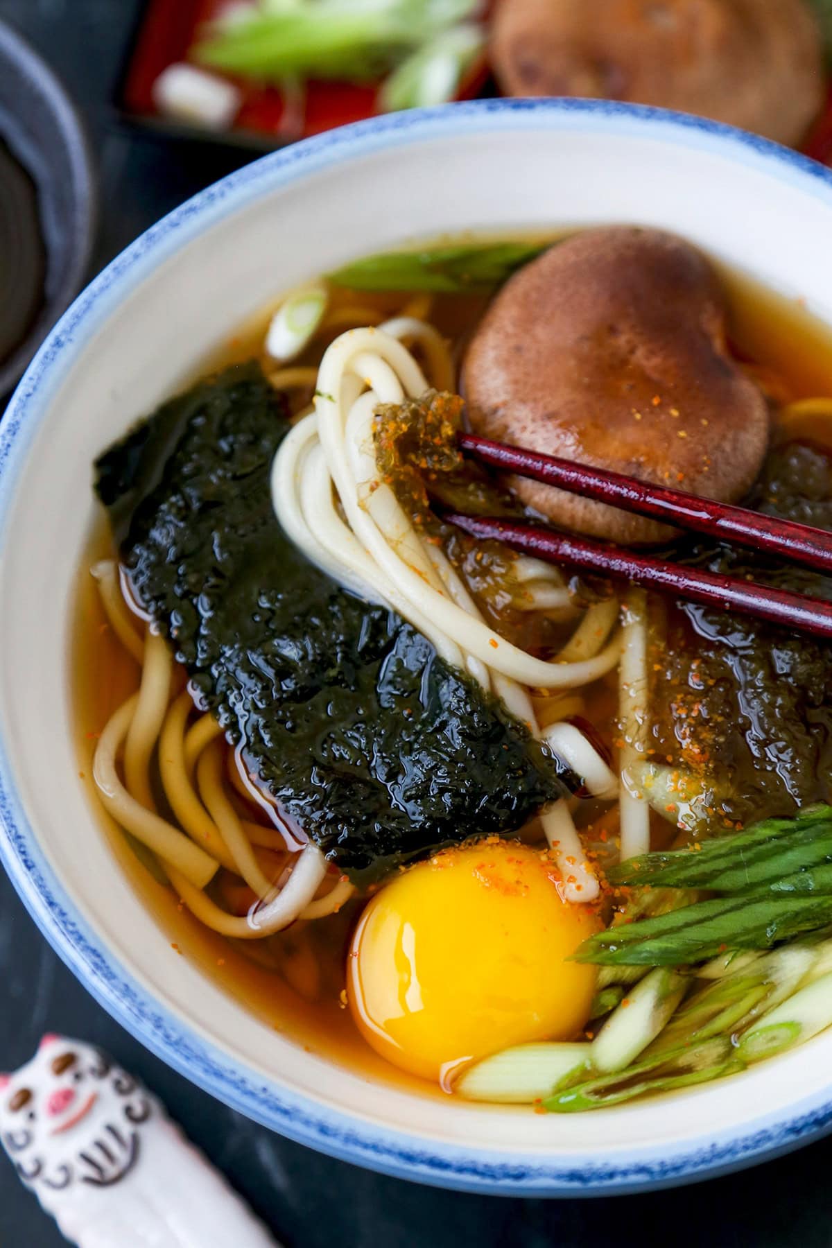 Udon Noodles With Soft-Boiled Egg, Soy and Black Pepper Recipe