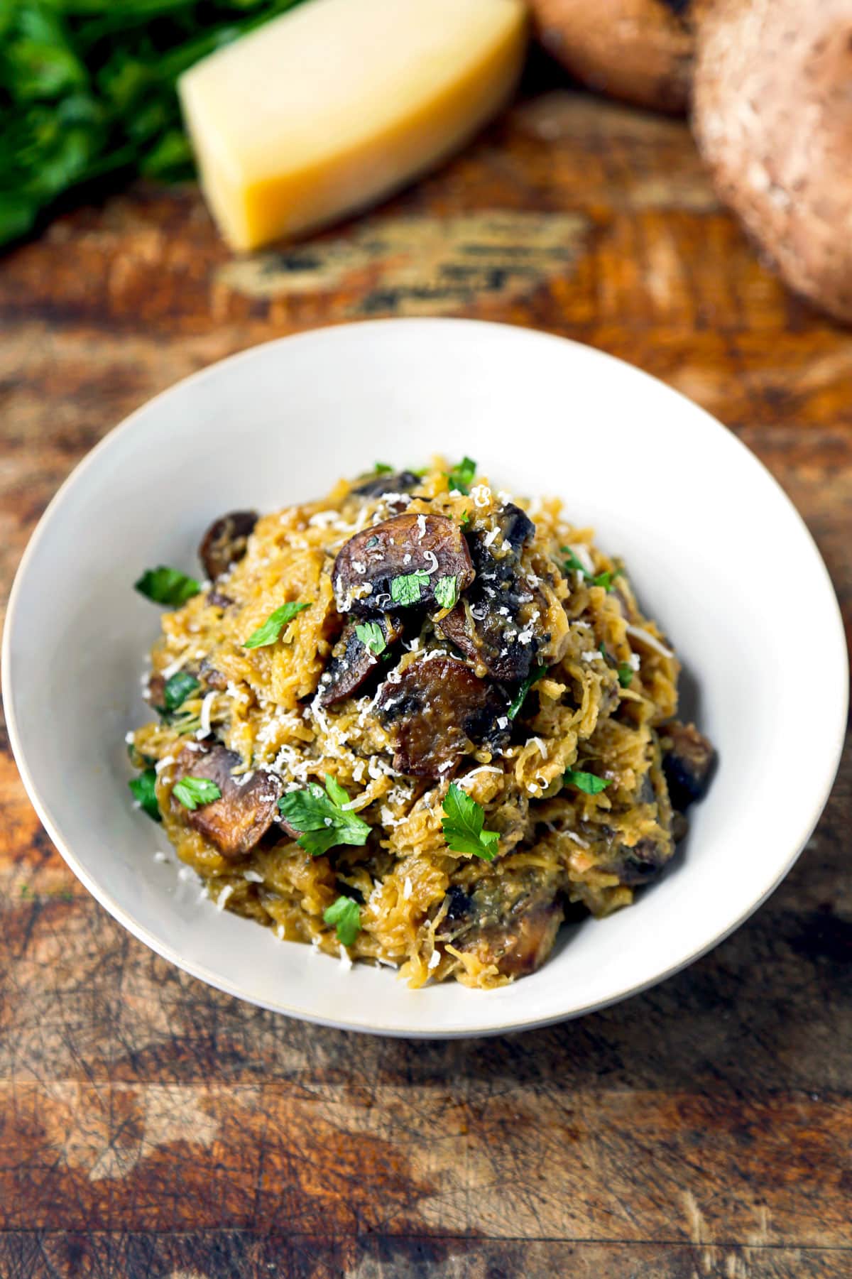 Roasted Spaghetti Squash with Mushrooms