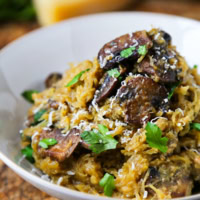 Roasted Spaghetti Squash with Mushrooms