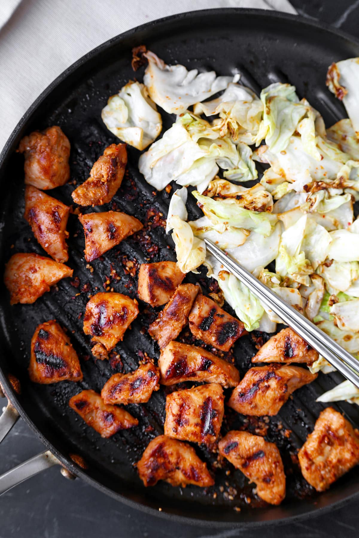 chicken bulgogi with grilled cabbage