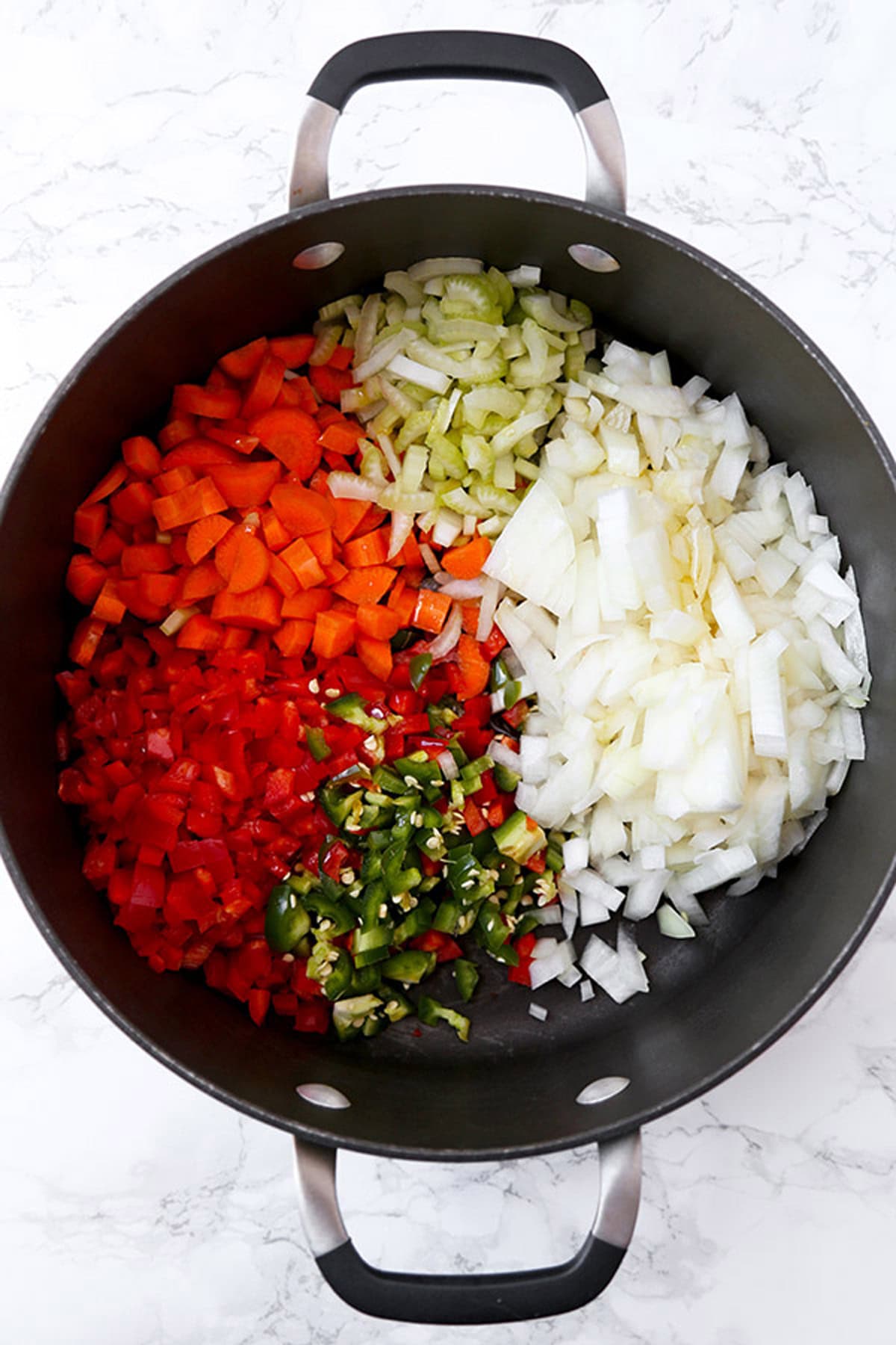 vegetables in a pot