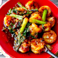 sauteed garlic shrimp chili crisp