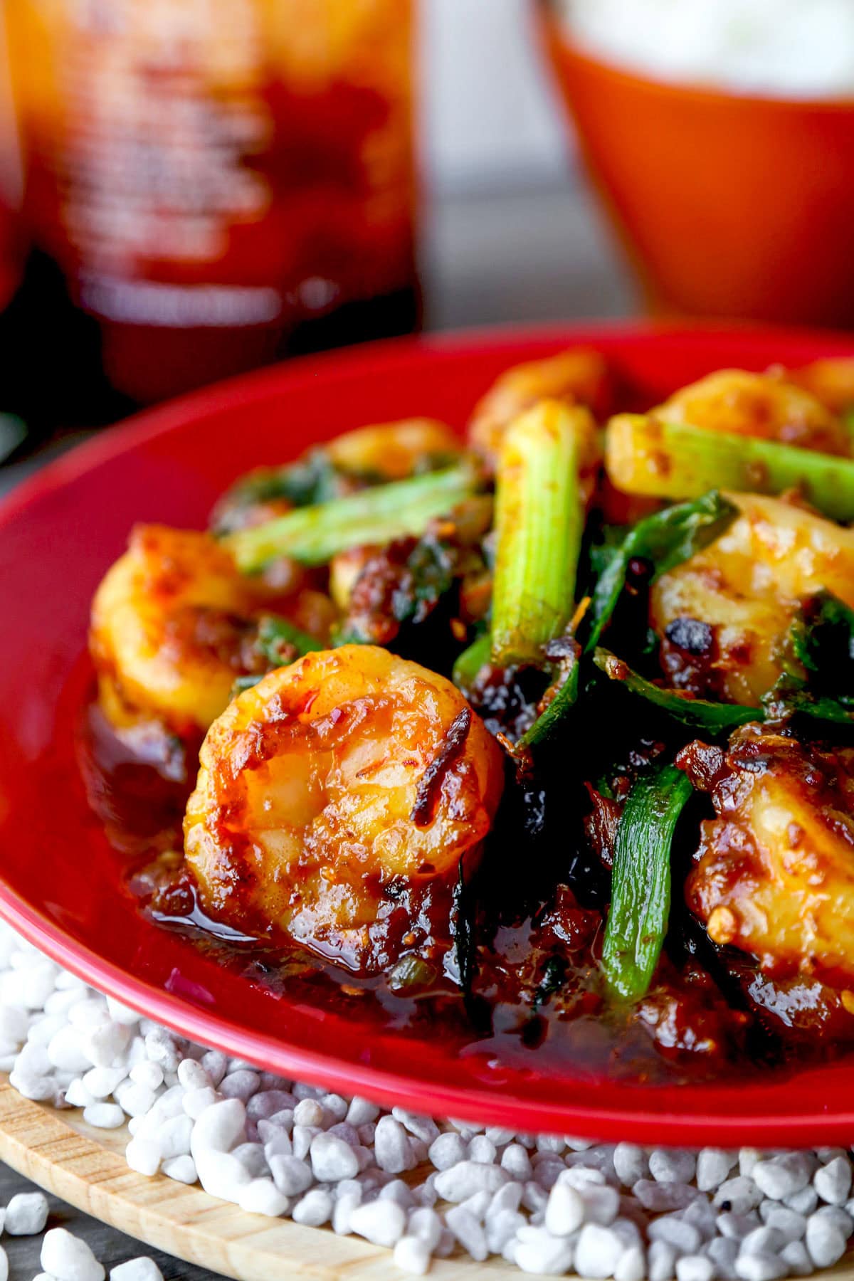 sauteed garlic shrimp chili crisp