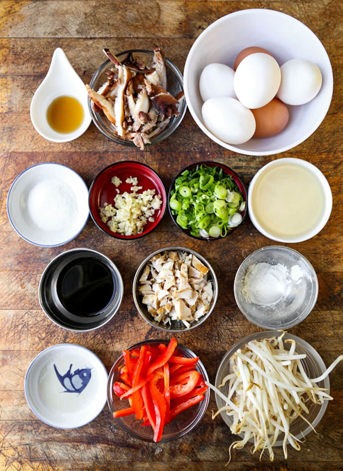 Ingredients for chicken egg foo young