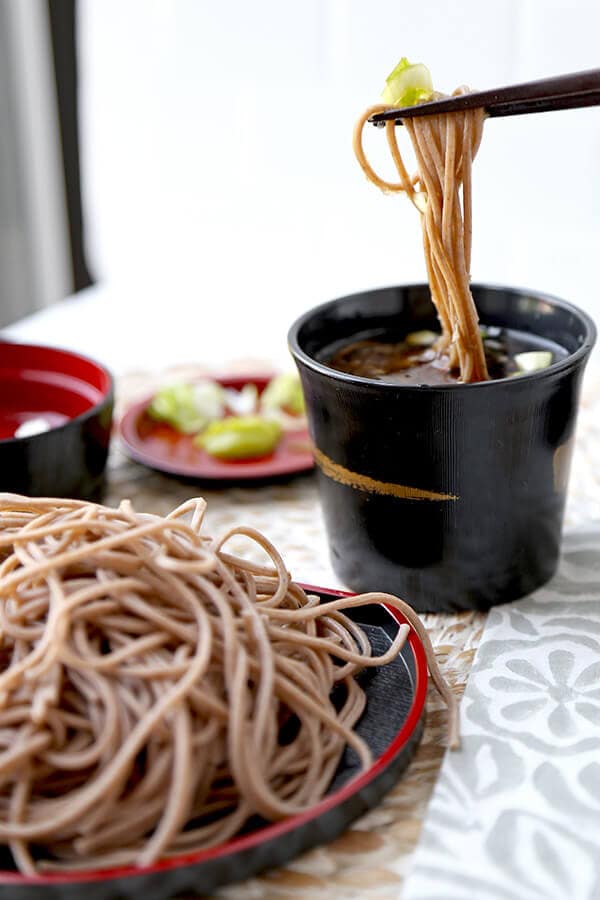 Zaru Soba Cold Soba Noodles With Dipping Sauce Pickled Plum Food