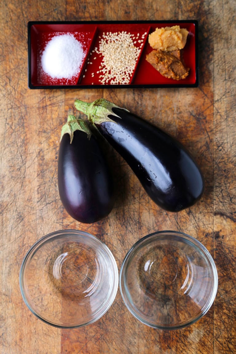 Nasu Dengaku Miso Glazed Eggplant Pickled Plum