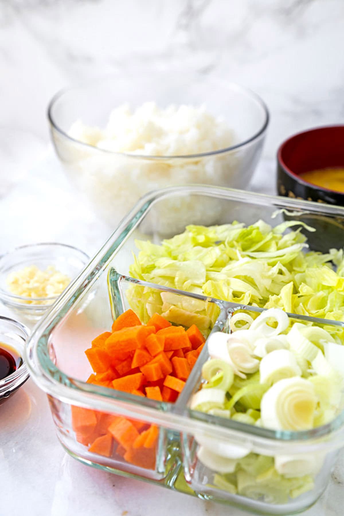 Ingredients for japanese fried rice