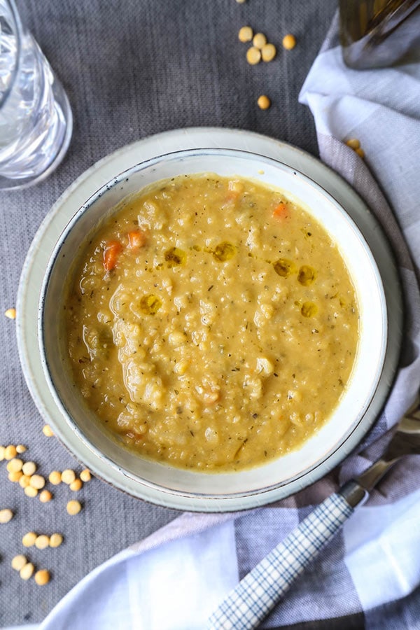 Vegan Split Pea Soup - Healthier Steps