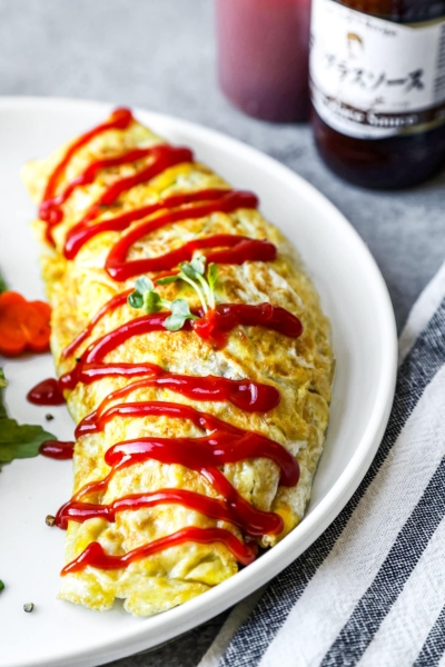 Omurice (Japanese omelette with fried rice)