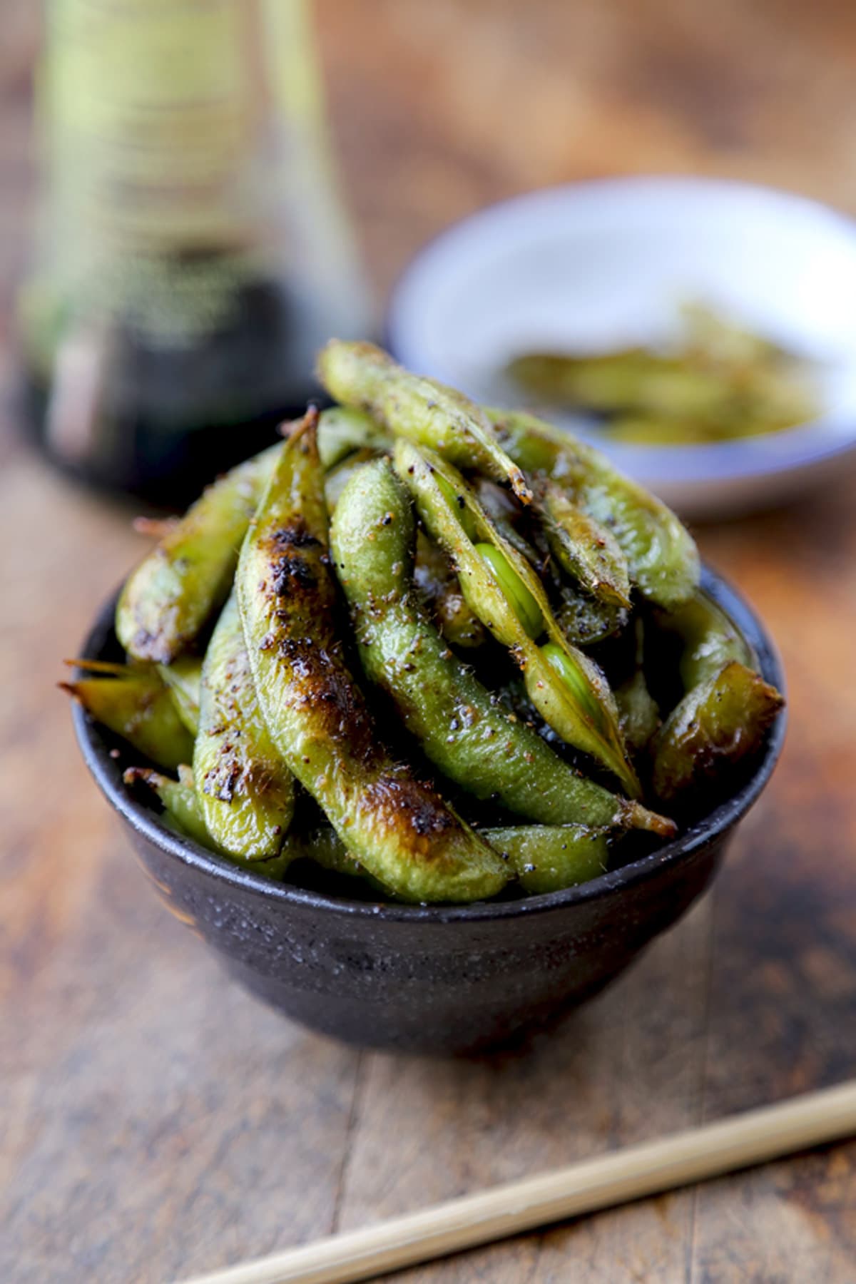 Edamame with soy and sesame sauce