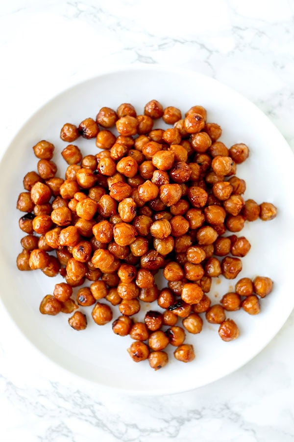 Honey Sriracha Roasted Chickpeas - Pickled Plum Food And Drinks