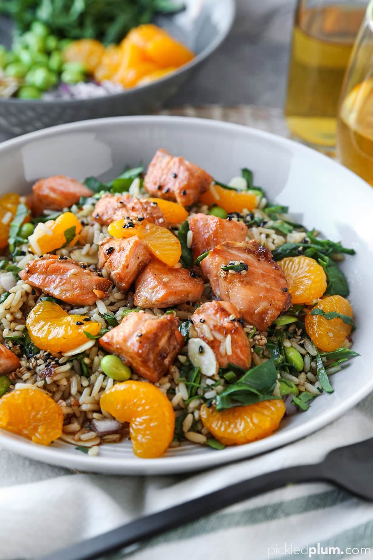 warm asian salmon salad