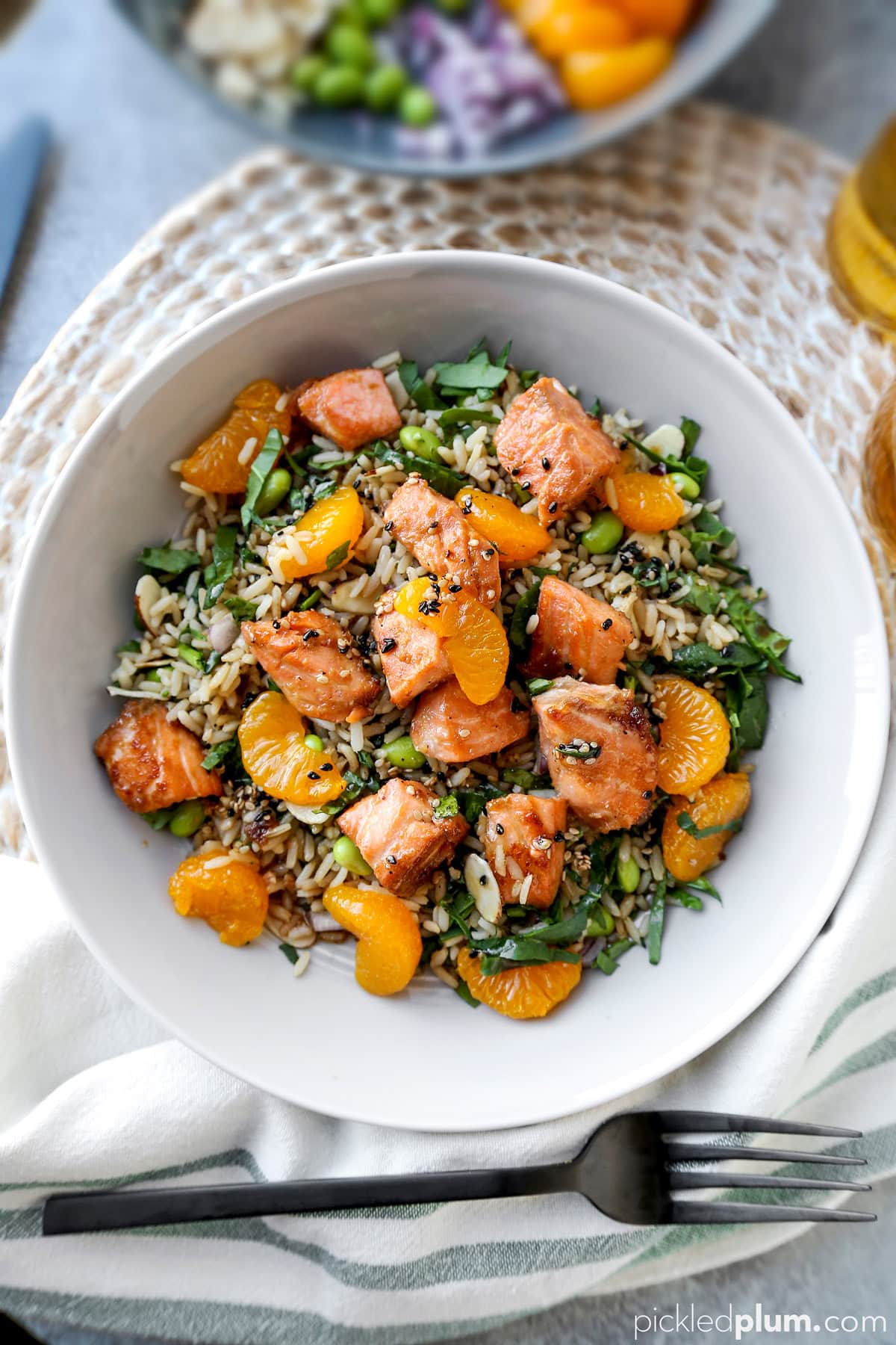 warm asian salmon salad