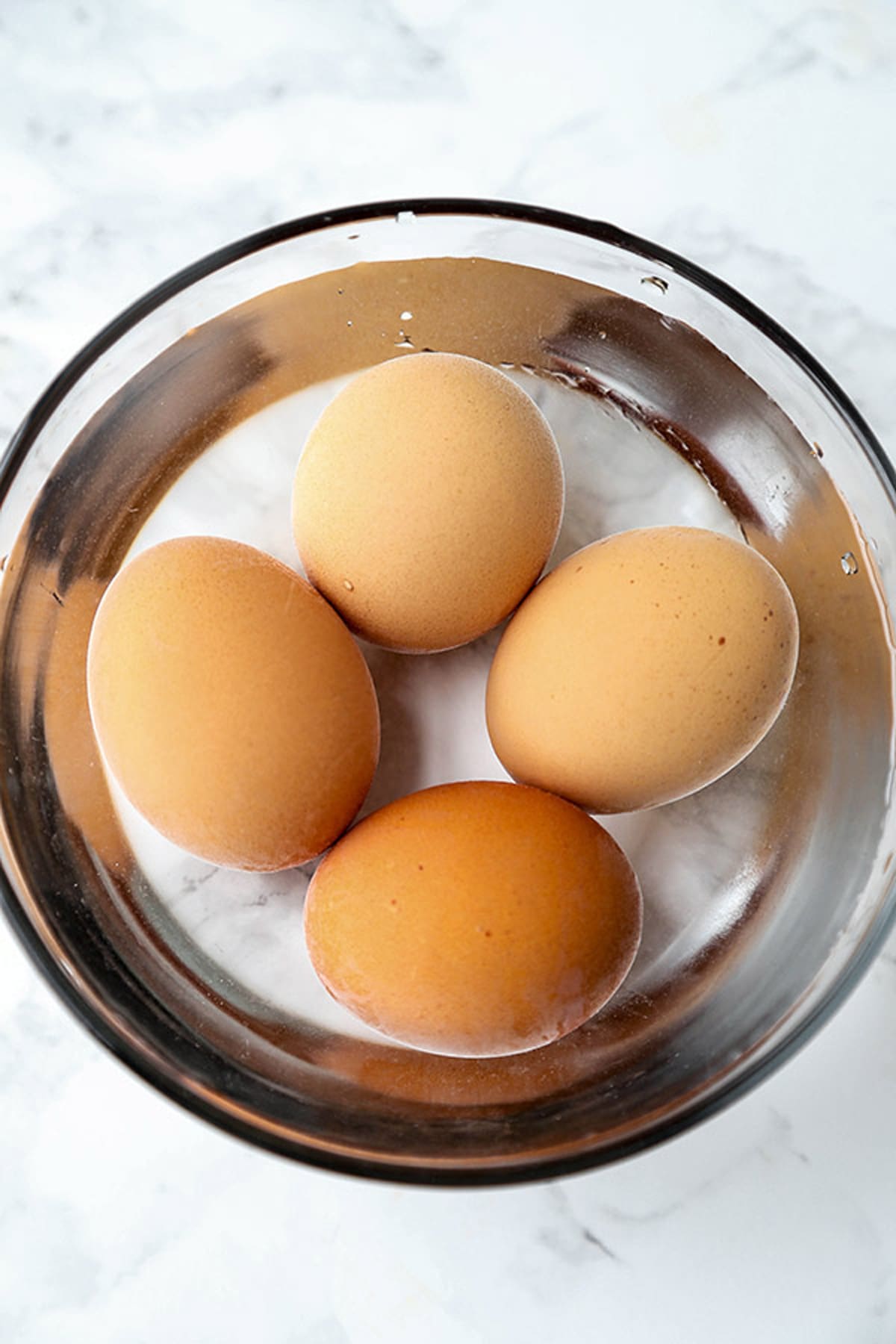 boiled eggs in water