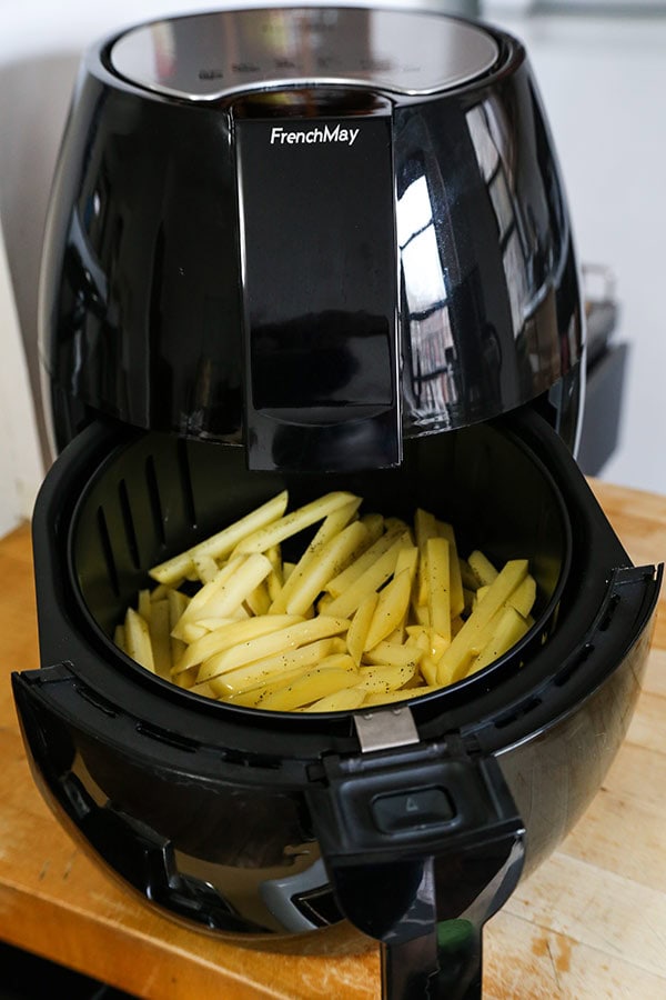 The Best Air Fryer French Fries - A healthy air fryer fries recipe (vegan) that makes a perfect easy homemade meal for those looking to loose weight - but not flavor! Pretty cool looking air fryer machine too! #airfryer #healthyeating #healthyliving #recipeoftheday | pickledplum.com