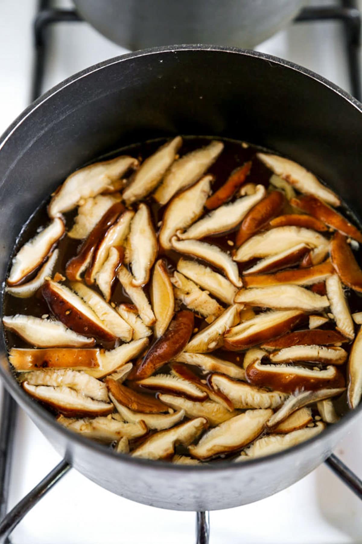 shiitake mushrooms in broth