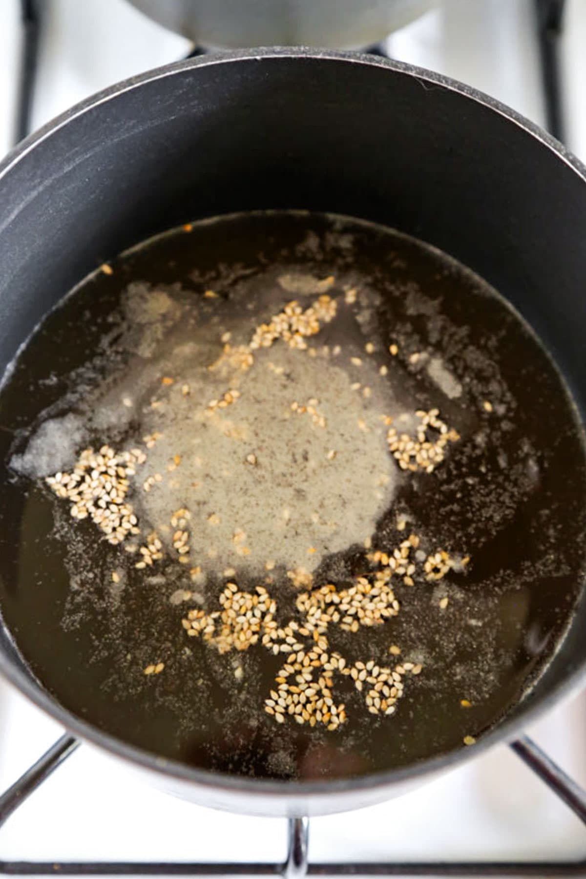 broth with sesame seeds