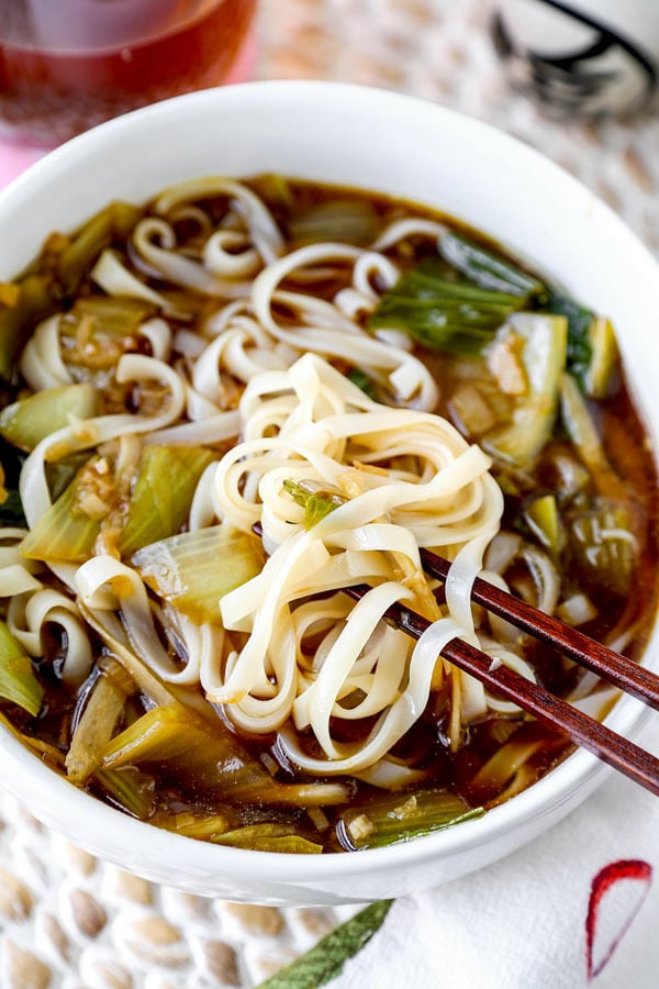 Ginger Garlic Noodle Soup with Bok Choy (Bok Choy Soup) - The