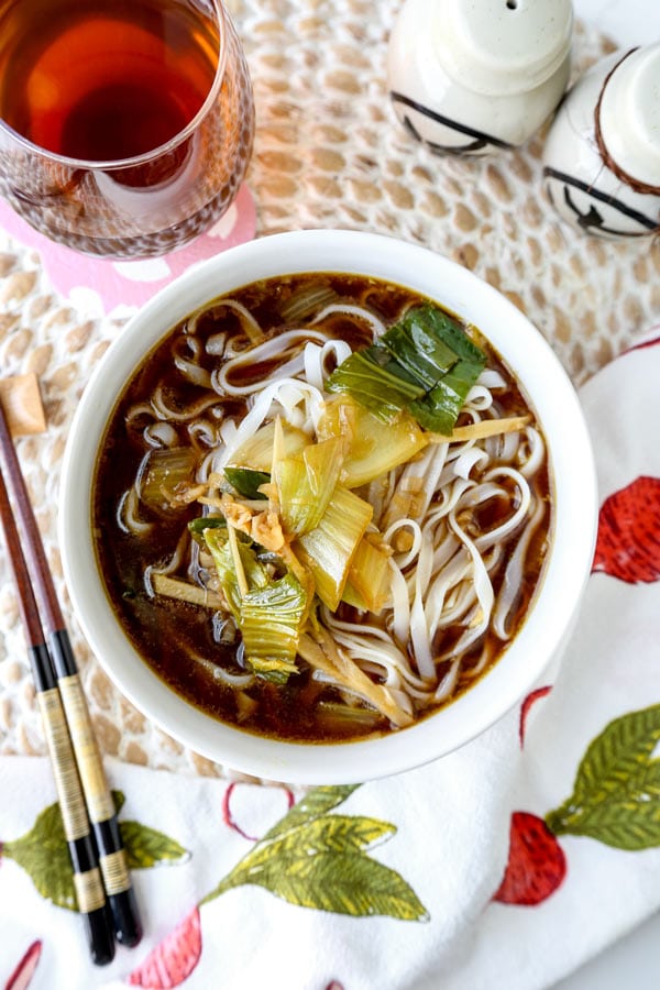 Ginger Garlic Noodle Soup with Bok Choy (Bok Choy Soup) - The