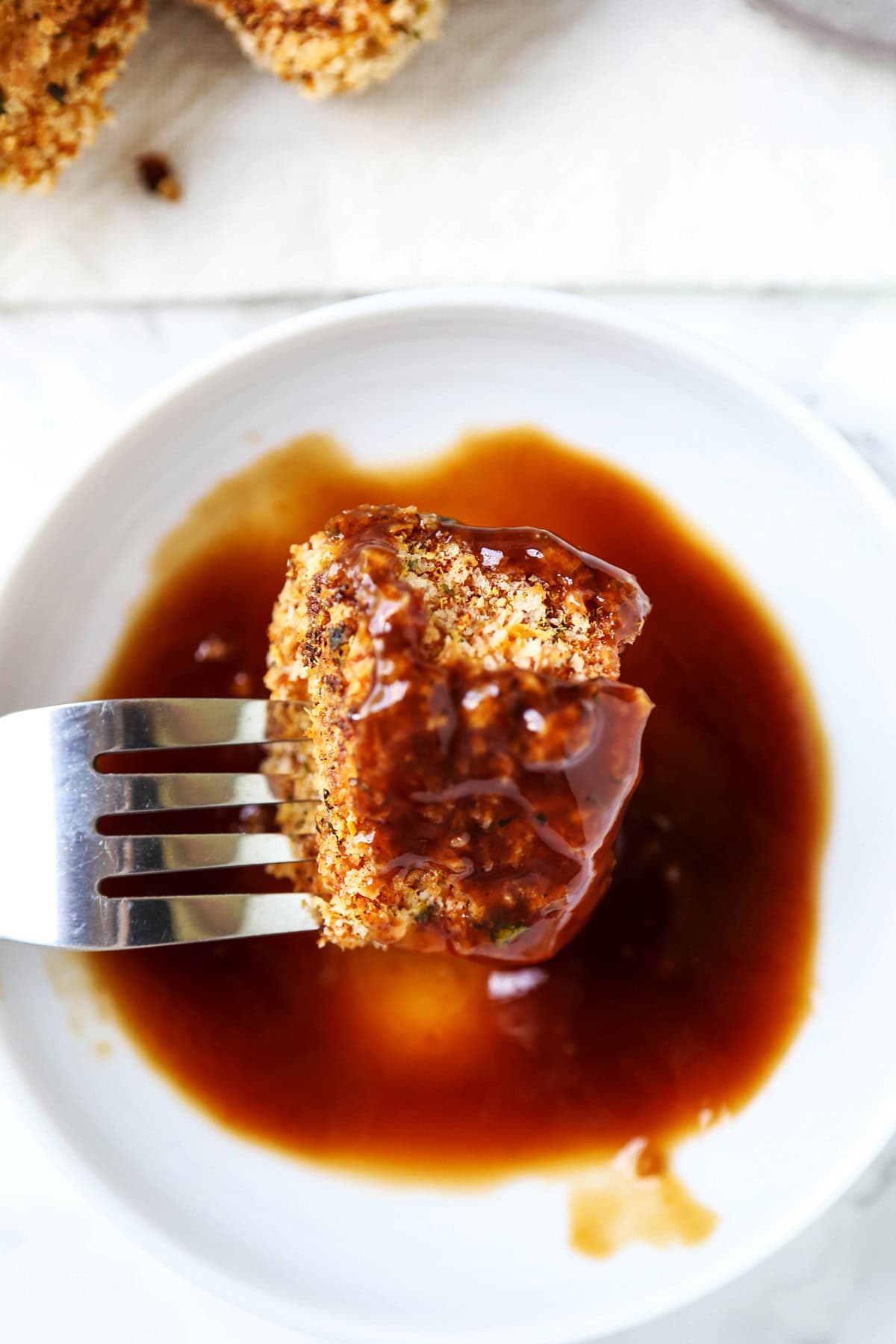 breaded tofu nugget with sauce