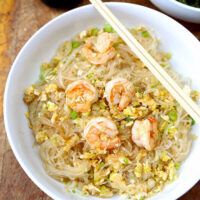 stir fried glass noodles with shrimp