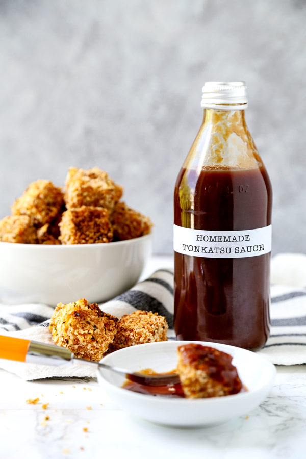 Homemade Japanese Style Tonkatsu Sauce - Learn how to make tonkatsu sauce with just 4 ingredients! I love tonkatsu sauce, even more than barbecue sauce because of its tangy and sweet flavors. It goes well with sandwiches, potato croquettes, chicken, pork and baked tofu. Since I’ve started making my own, I never buy anymore - it’s so much better! #homemadesauce #japanesefood #barbecuesauce #dippingsauce | pickledplum.com