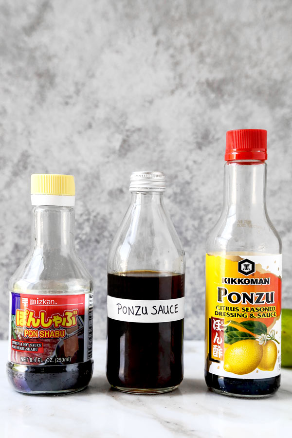 Homemade Ponzu Sauce - This is a simple and delicious recipe for Japanese ponzu sauce. Pair it with fish, chicken, shrimp, tofu, or toss use in a salad or a poke bowl, this is a very versatile citrus sauce! #healthyeating #japanesefood #homemadesauce | pickledplum.com