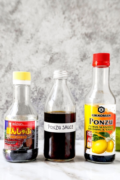 Store bought and homemade ponzu