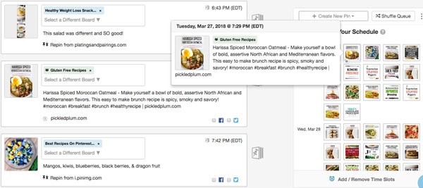 pin schedule for pinterest