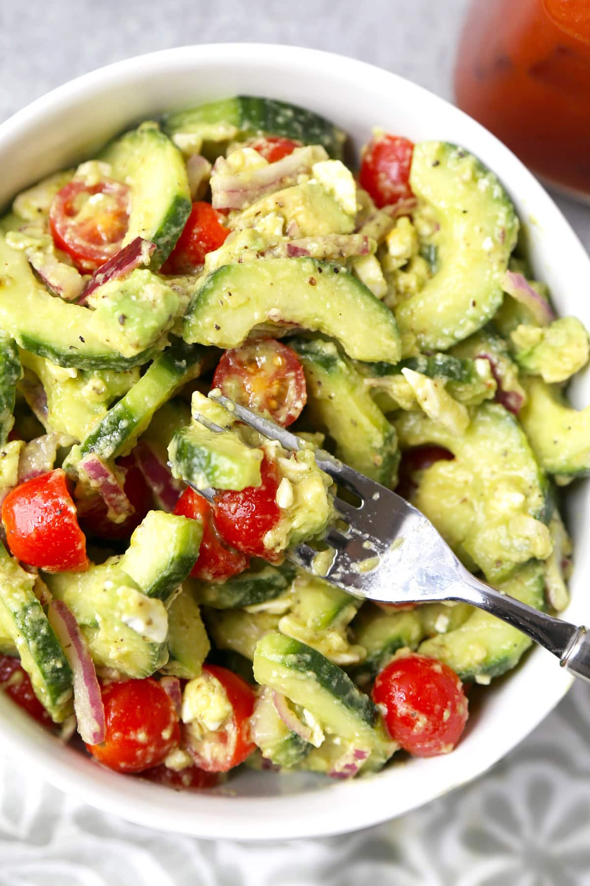 creamy cucumber tomato salad